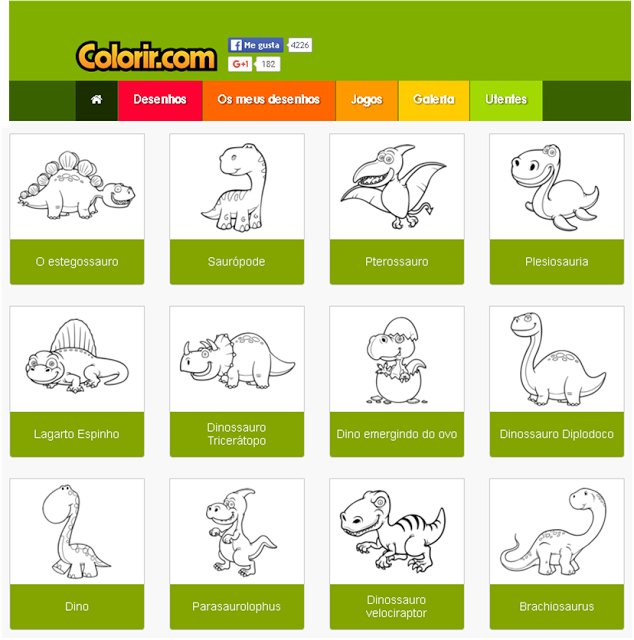  COLORIR DINOSSAUROS