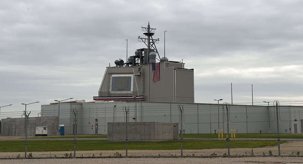 The US anti-missile station Aegis Ashore Romania is pictured at the military base in Deveselu, Romania