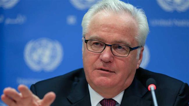 O enviado da Rússia à Vitaly Churkin das Nações Unidas