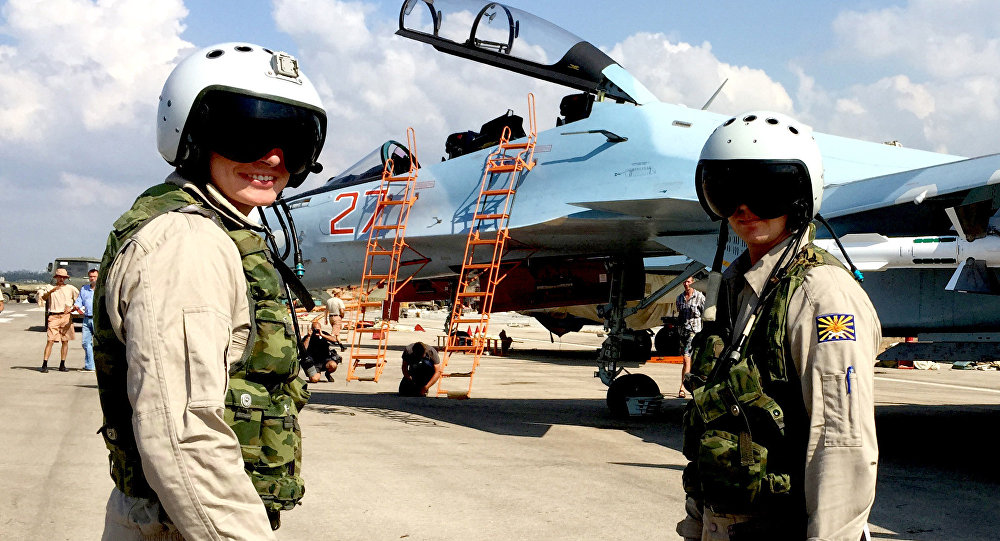 Pilotos russos em Hmeymim, na Síria