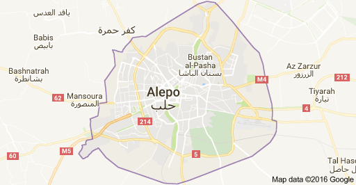 Map of Aleppo, Syria