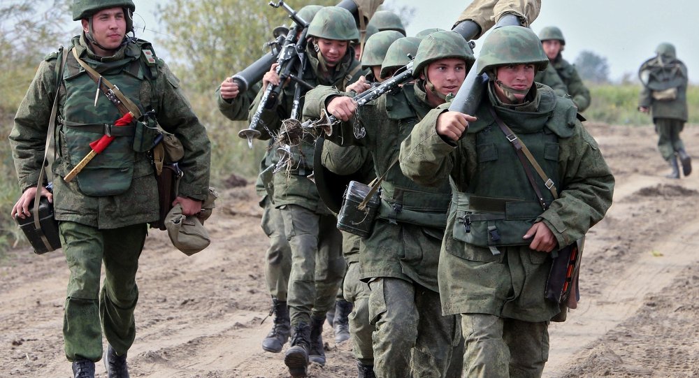 Militares russos em treinamento na região de Kaliningrado