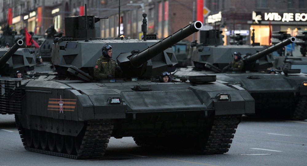 T-14 Armata durante o ensaio para a Parada da Vitória em Moscou