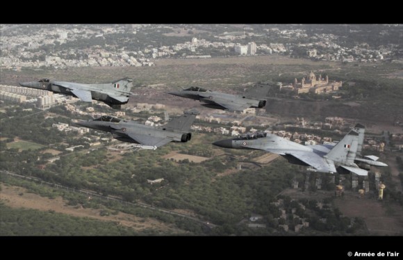 Rafale  - Su-30MKI - MiG-27 - Garuda V na Índia - foto via Força Aérea Francesa