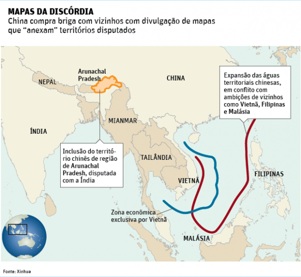 novo mapa da china