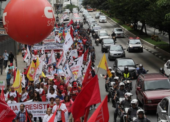 Protesto de sindicalistas